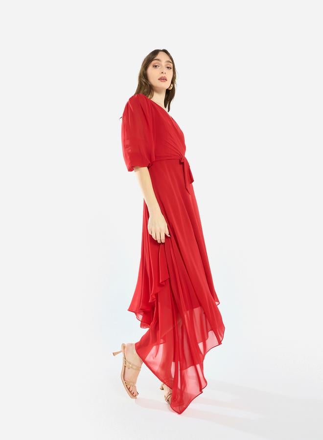 House of Moda Women Asymmetric Layered Chiffon Maxi Dress - Image 3